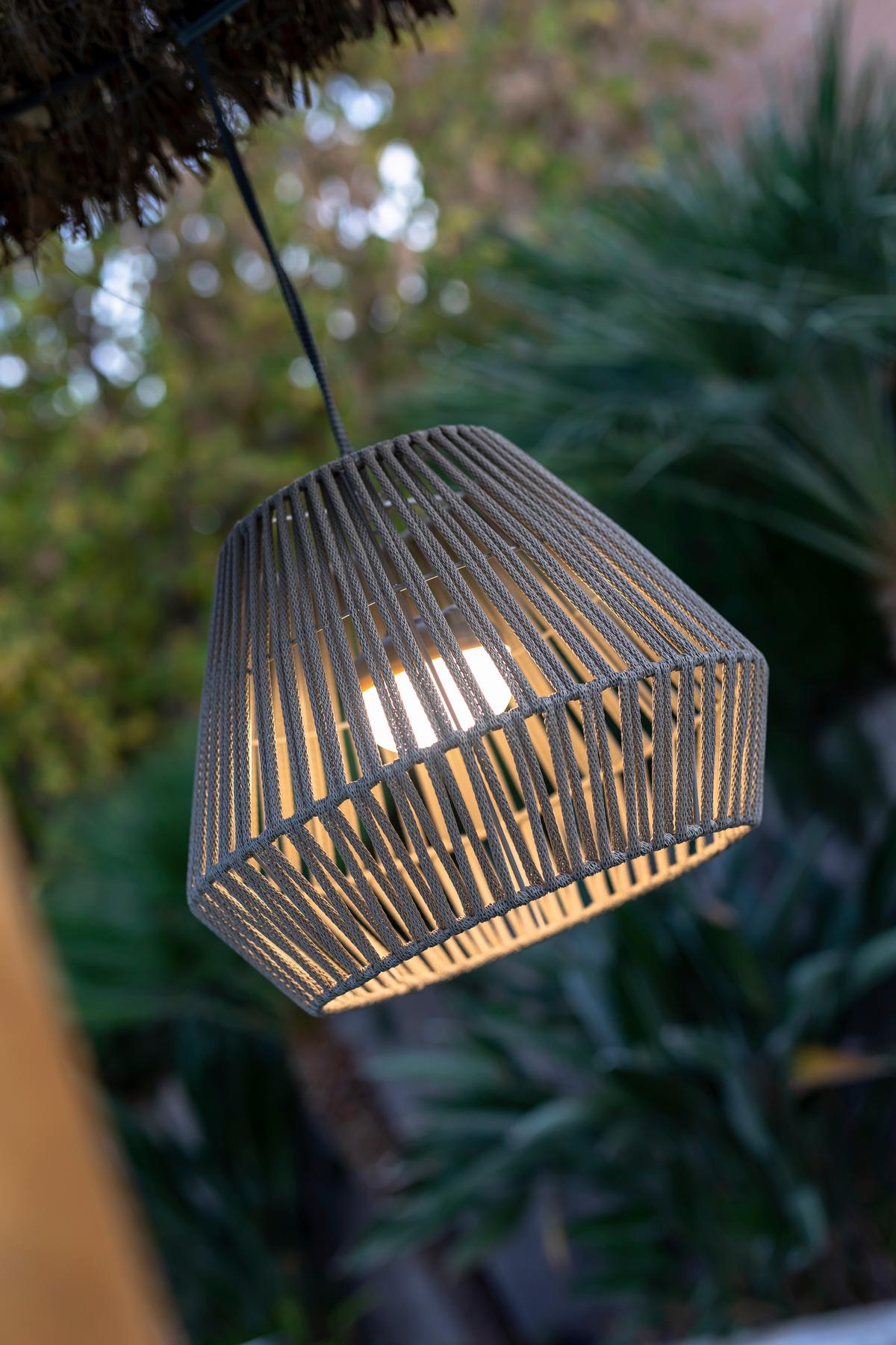 ZEWNĘTRZNA LAMPA WISZĄCA LUMCNT030SXHWNW CONTA - taupe, Natur, tworzywo sztuczne (40/30.5/40cm) - Newgarden