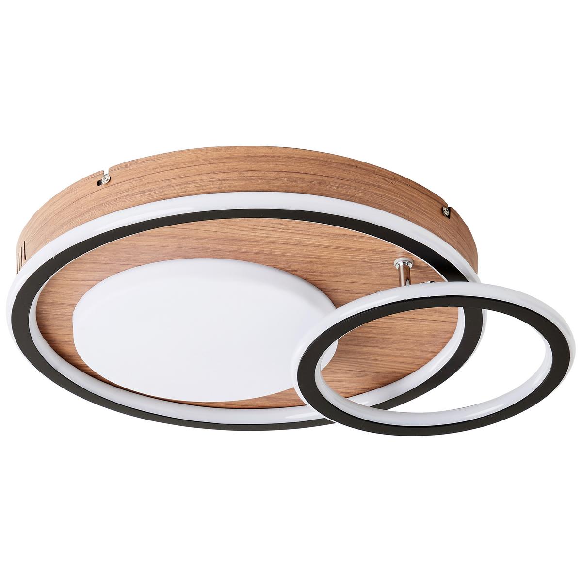 LED-Deckenleuchte Karney Braun/Schwarz max. 48 Watt - Schwarz/Braun, Design, Kunststoff/Metall (39,4/57/8cm) - Brilliant
