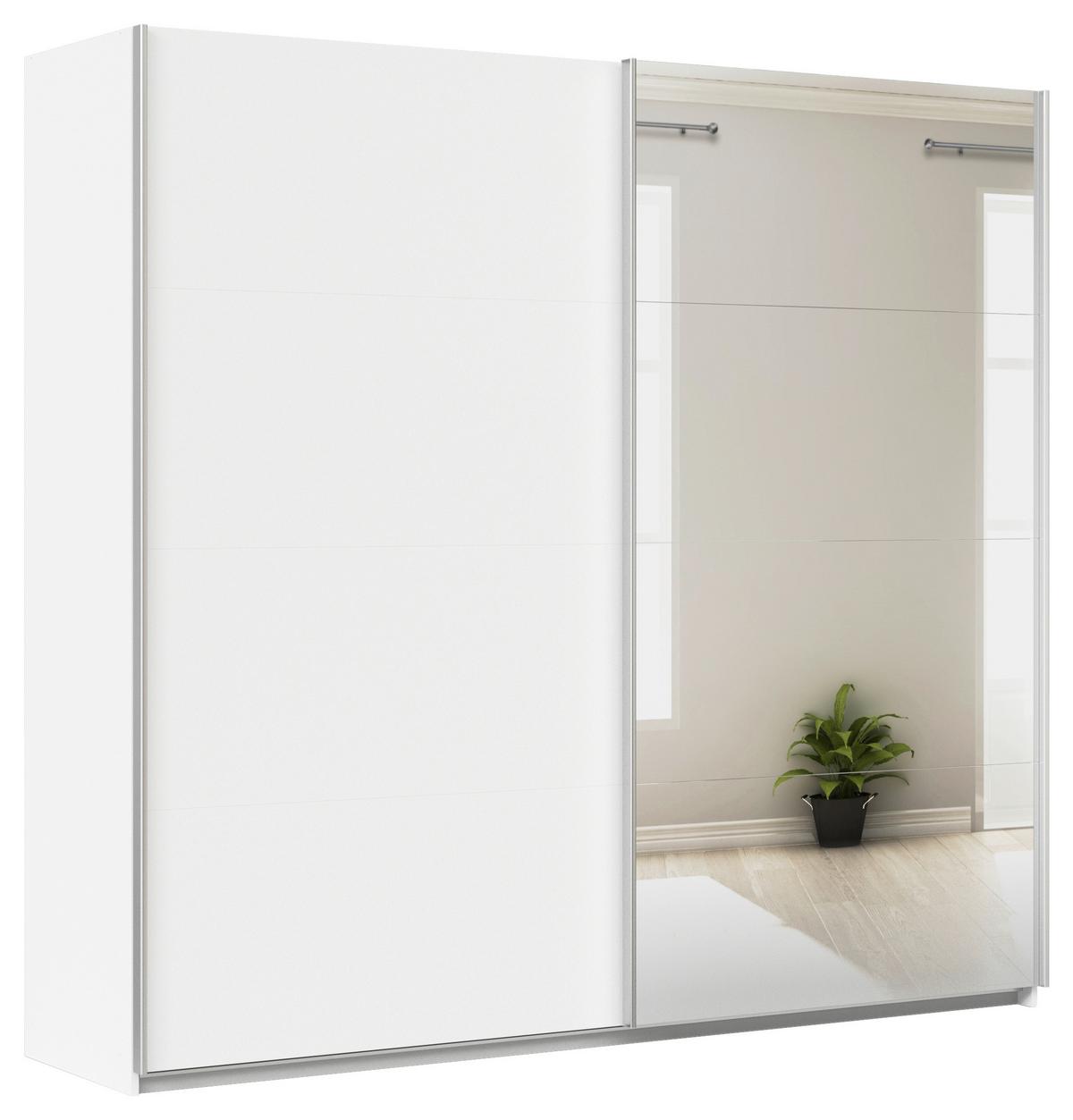 DULAP USI CULISANTE FELDKIRCH - argintiu/alb, Modern, material pe bază de lemn (225/210/62cm)