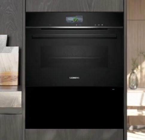 Wärmeschublade BI1710D1B1 Schwarz - Schwarz, Metall (29/59,4/51,8cm) - Siemens