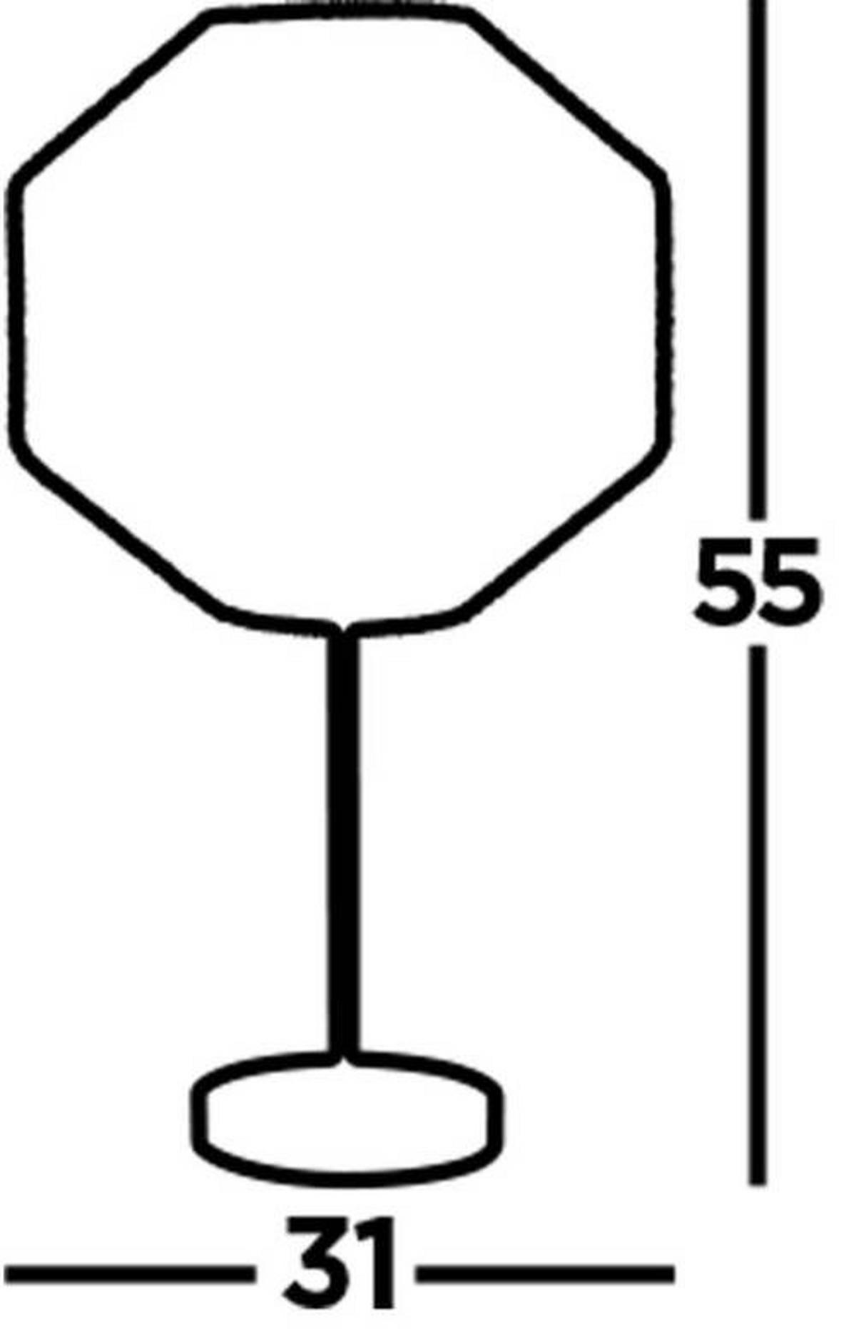 Asztali Lámpa Eu11201-1bk - fekete, Basics, műanyag/természetes anyagok (31/31/55cm)