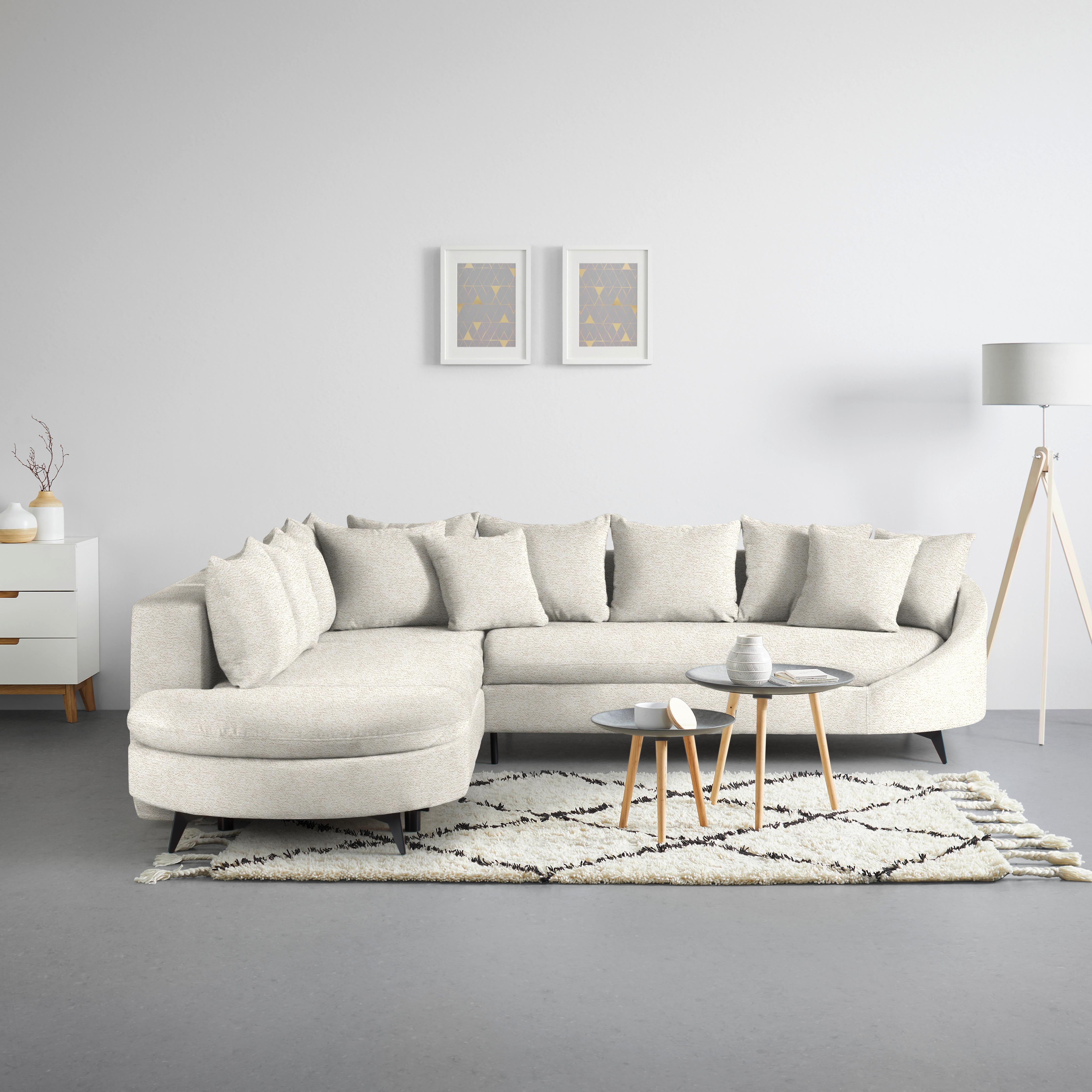 Ecksofa Axel Beige - Beige/Schwarz, MODERN, Textil/Metall (250/87/291cm) - Mömax