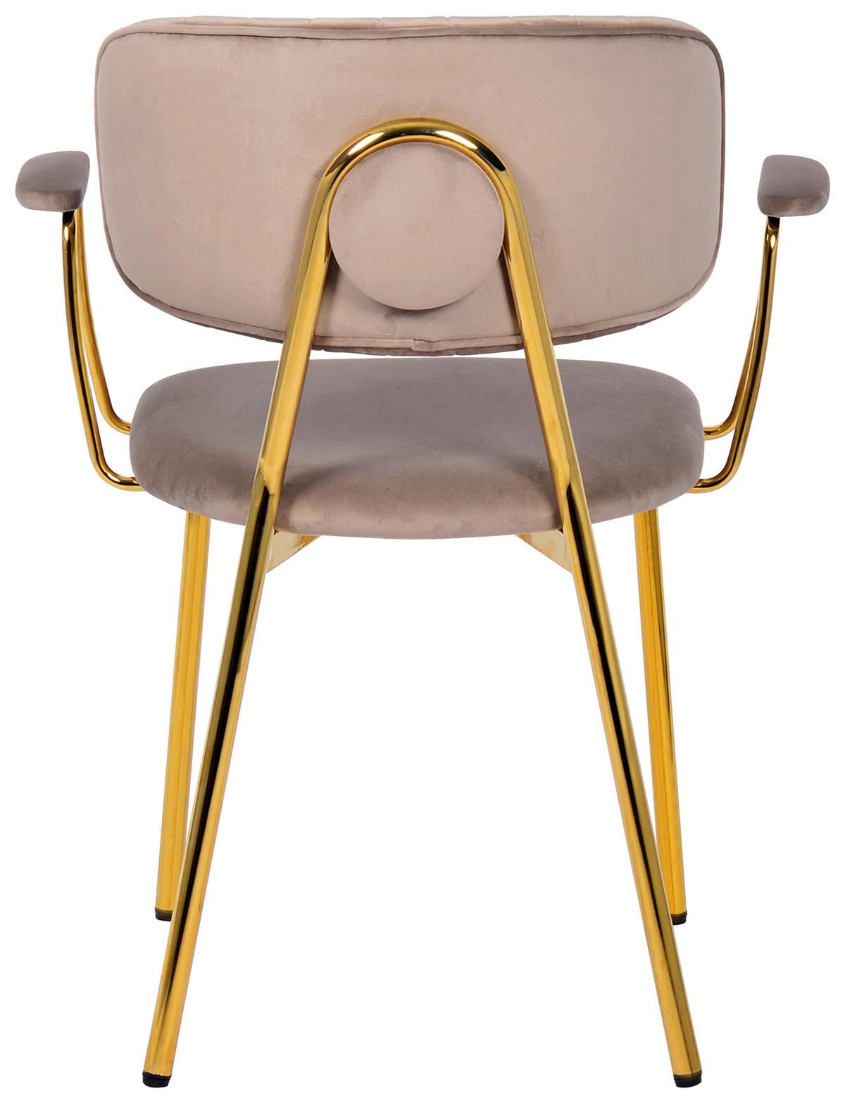 STUHL-SET GISELLE 225 - Taupe/Goldfarben, Design, Kunststoff/Metall (63/80/51cm) - Kayoom