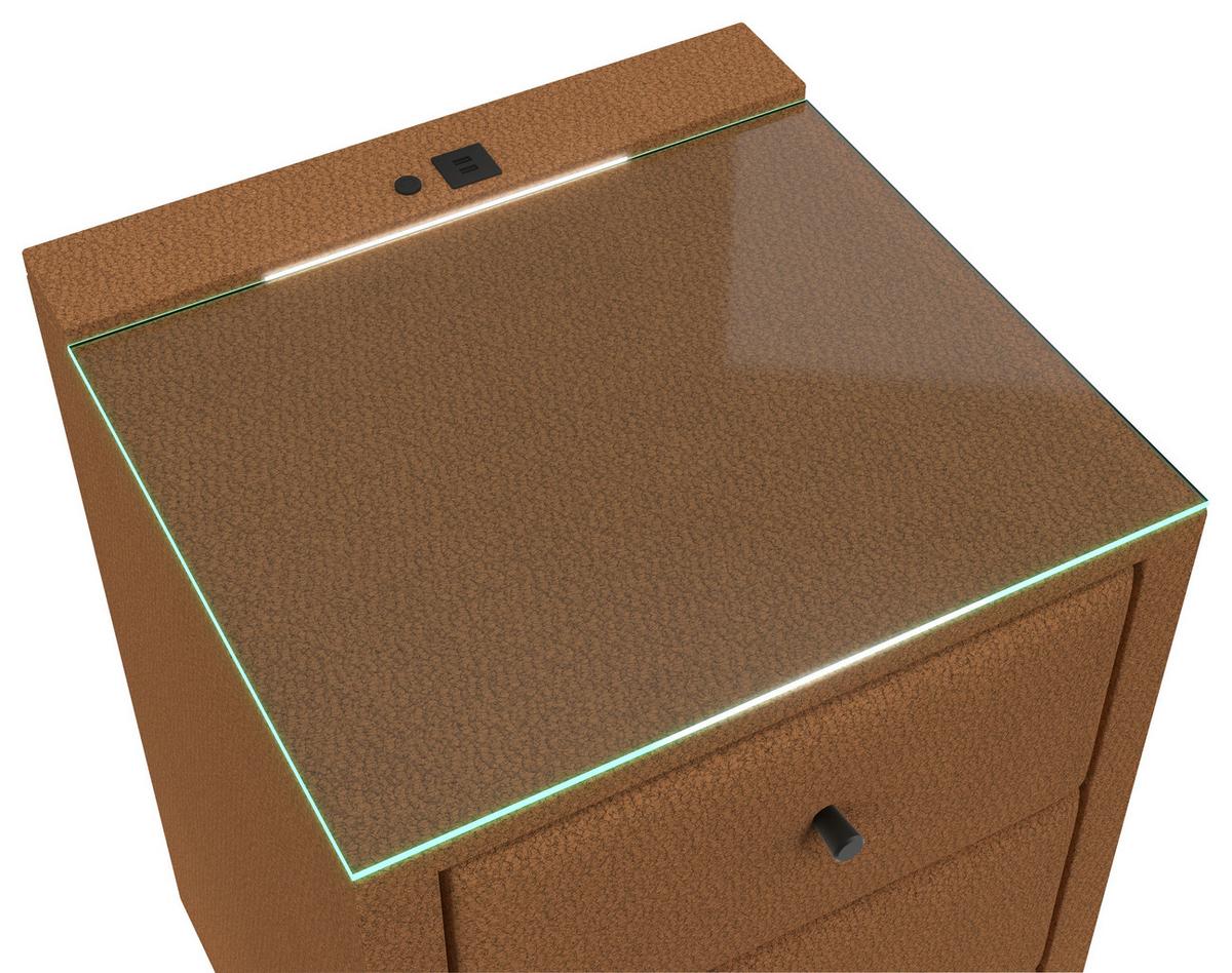 Noćni Ormarić Carmen - smeđa, Konvencionalno, plastika (52/68/48,5cm) - Modern Living