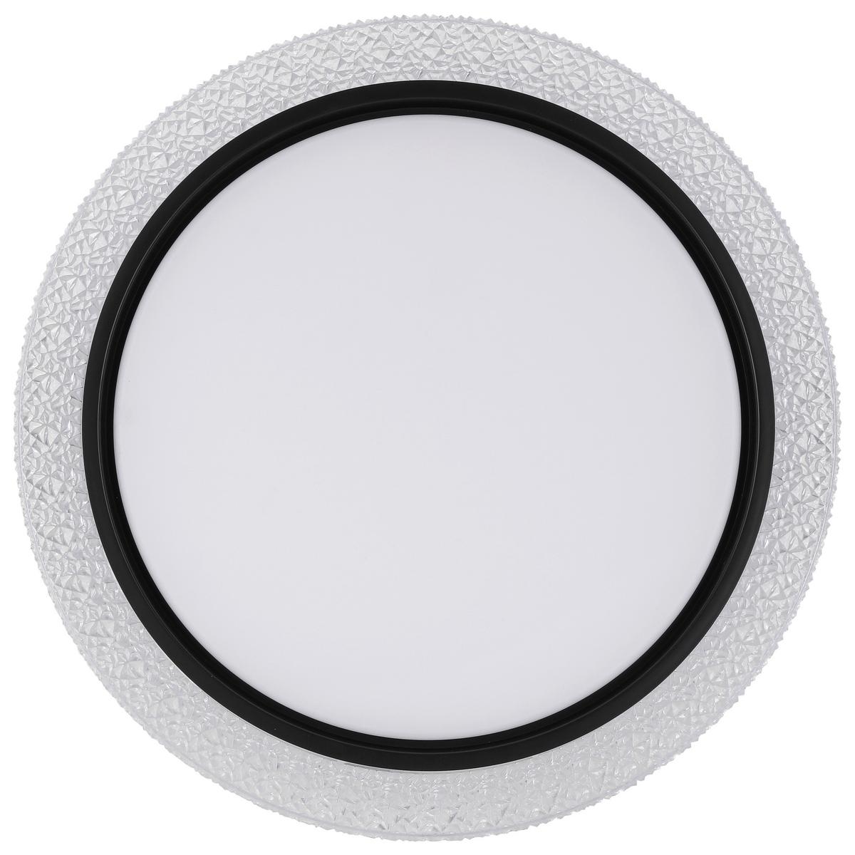 LED-Deckenleuchte Ozi in Schwarz/Transparent max.25W - Transparent/Schwarz, MODERN, Kunststoff/Metall (40/8cm) - Modern Living