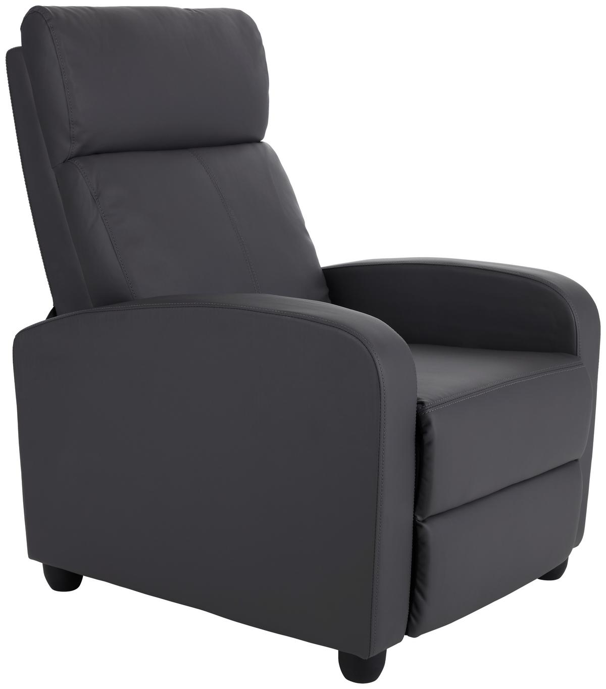 Tv Fotelj Parka, Siva, Videz Usnja, Relax Funkcija - siva/črna, Moderno, tekstil (69/75-100,5/87-157cm)