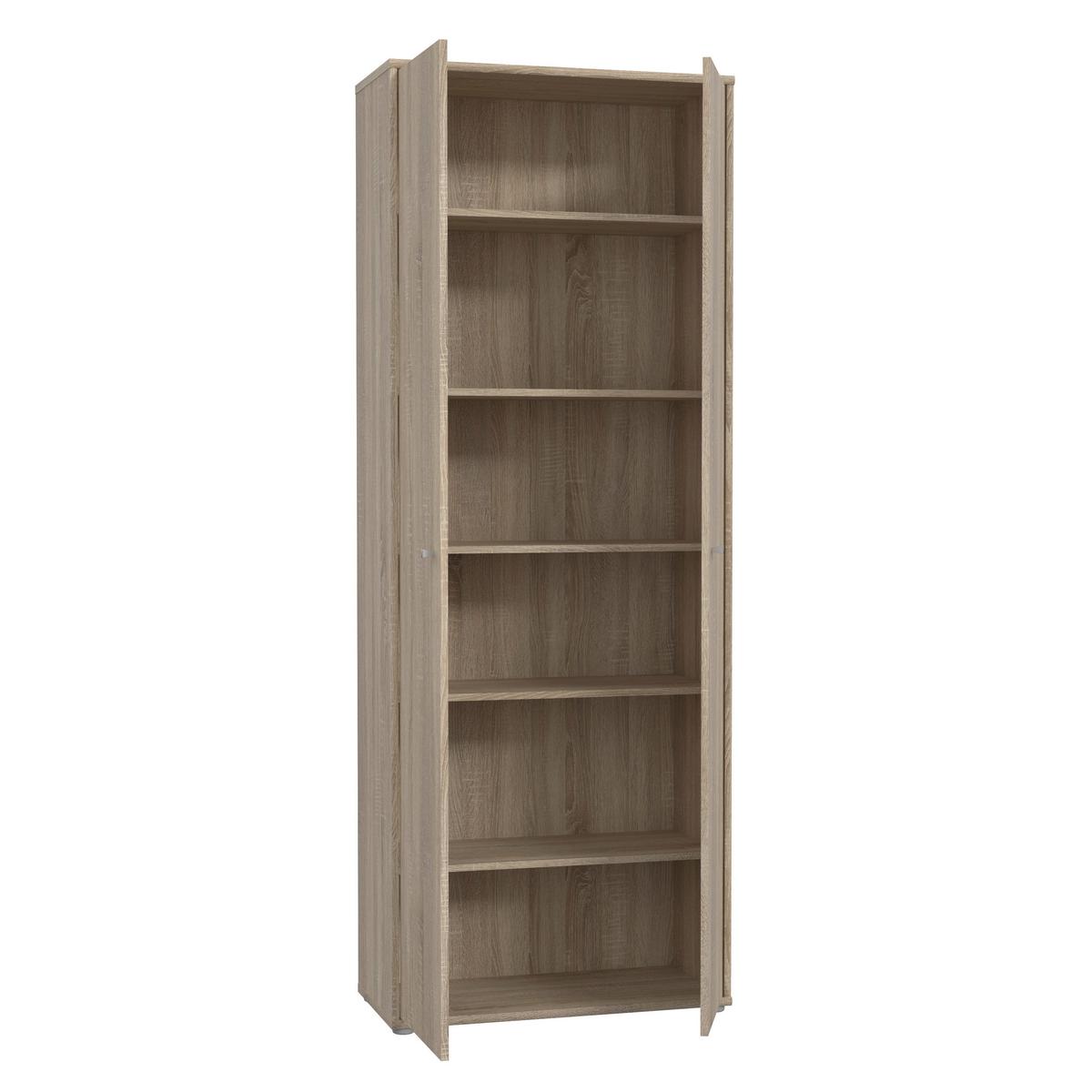 Omara S Klasičnimi Vrati Tempra 2, Barva Hrasta - barve aluminija/hrast sonoma, Design, umetna masa/leseni material (73,7/197,5/34,8cm)