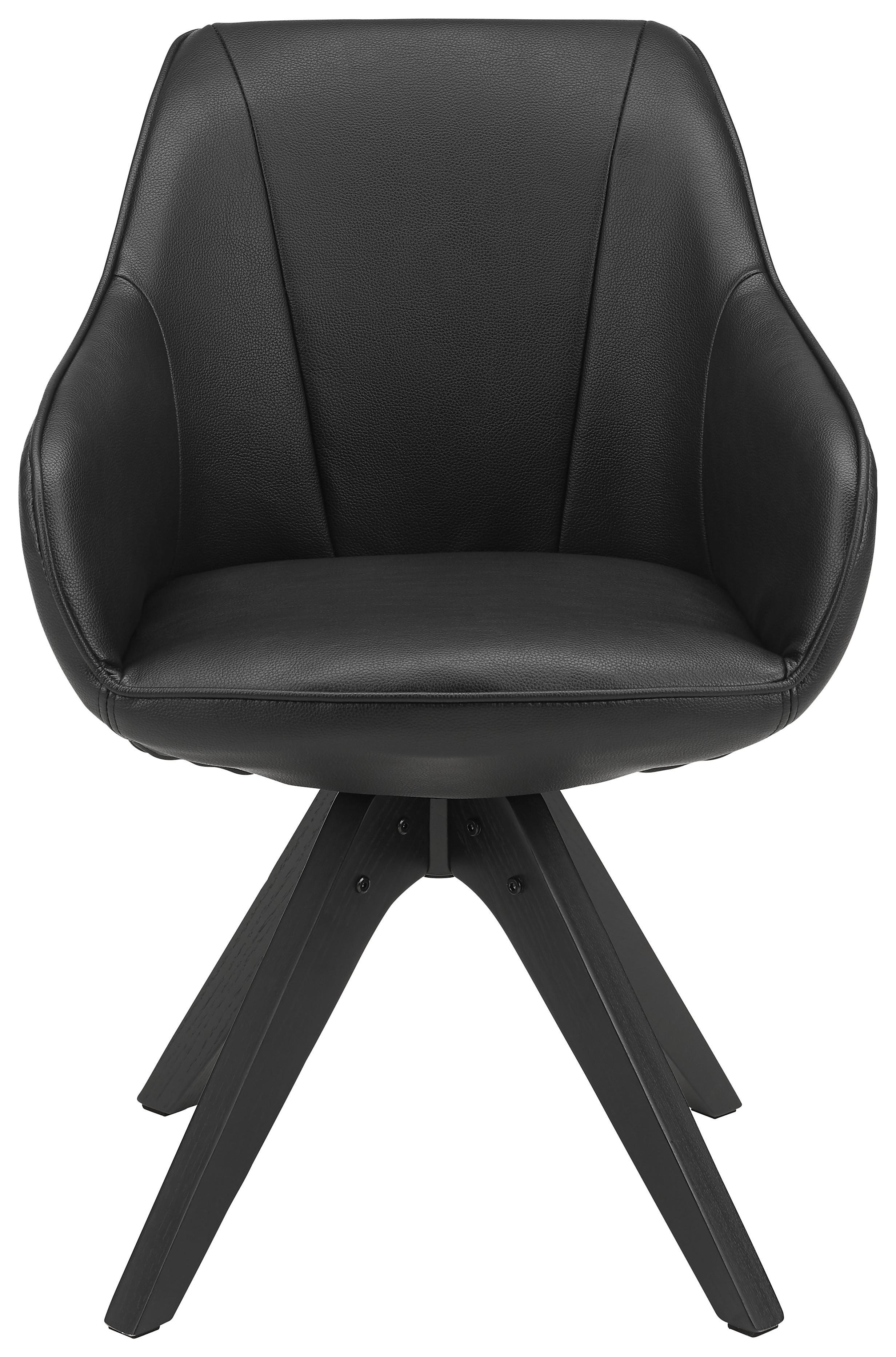 Stolica Sa Rukonaslonom Chill - crna, Moderno, drvo/tekstil (60/83/65cm) - Premium Living