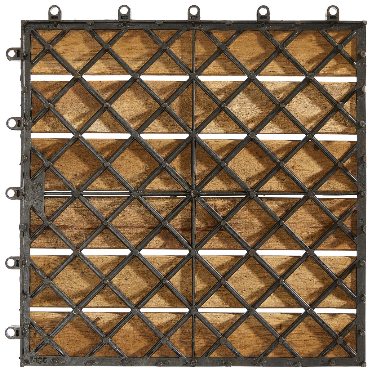 PŁYTKA TARASOWA AKACJOWA BRĄZOWA - czarny/ciemnobrązowy, Modern, tworzywo sztuczne/drewno (30/30/2,4cm) - Ambia Garden