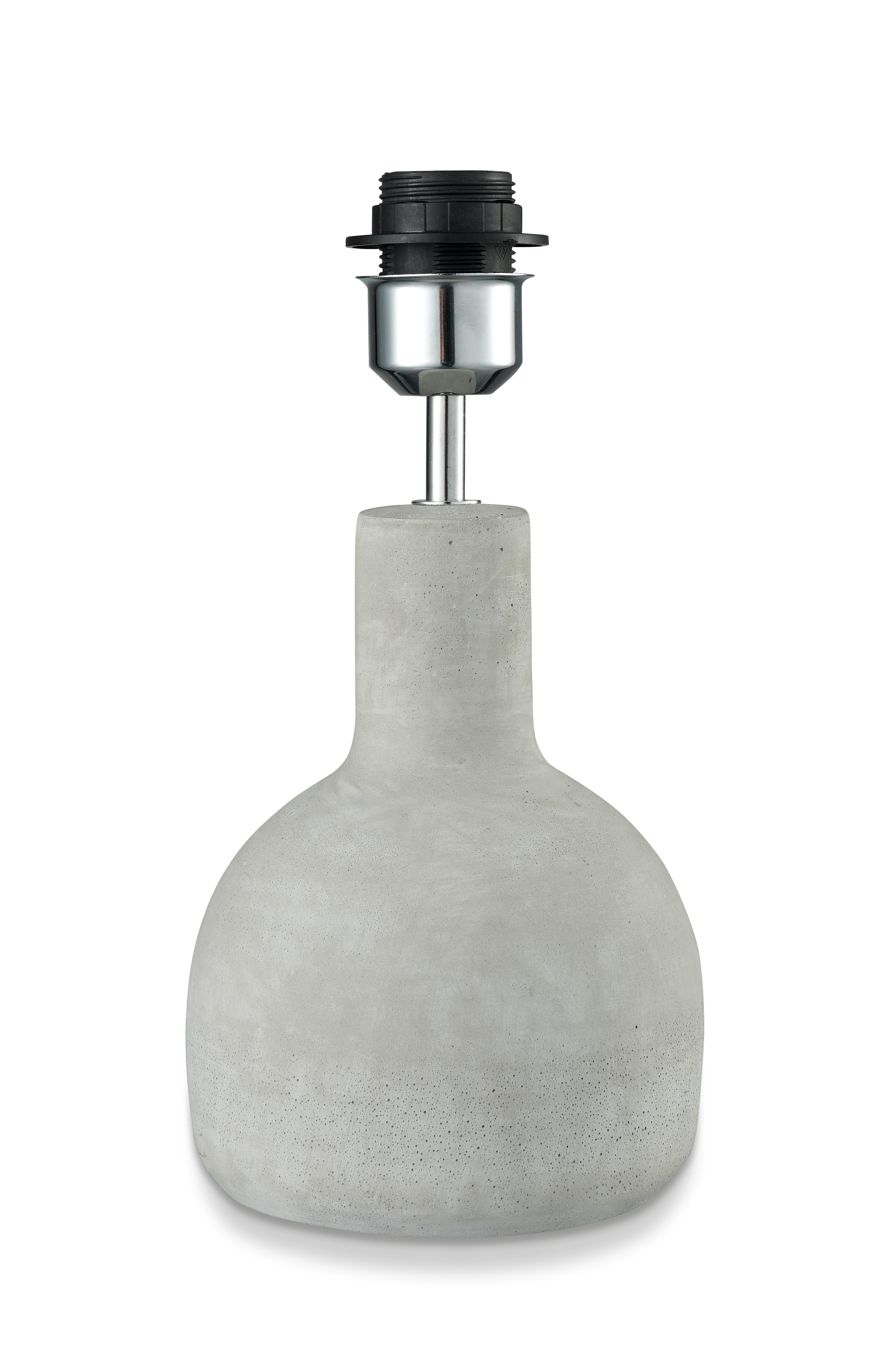 Leuchtenfuß Nana Grau max. 60 Watt - Naturfarben/Grau, Stein/Metall (16/30cm) - Mömax modern living