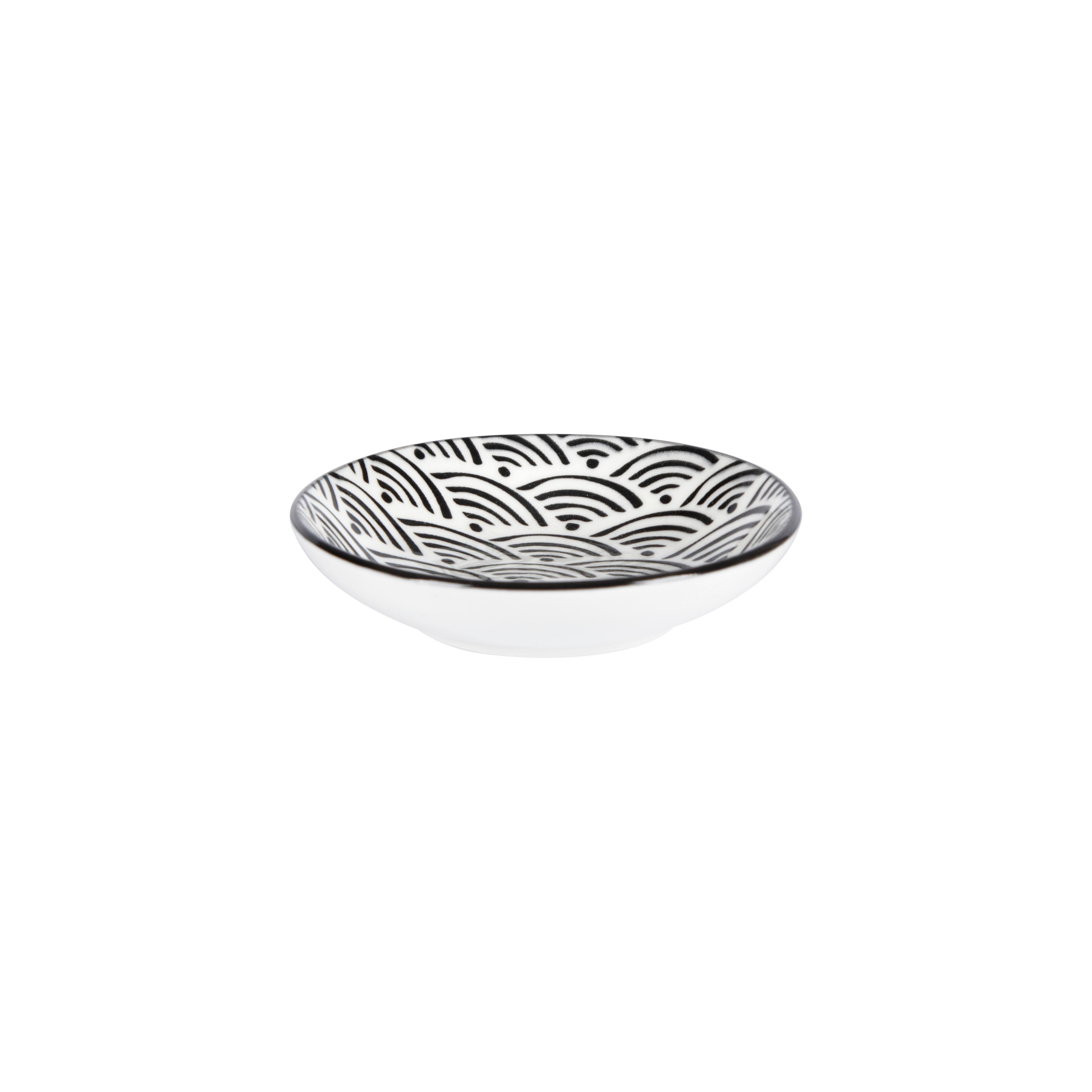 Dipschale Shiva in Schwarz/Weiß Ø ca. 10,1cm - Schwarz/Weiß, LIFESTYLE, Keramik (10,1/2,4cm) - Mömax