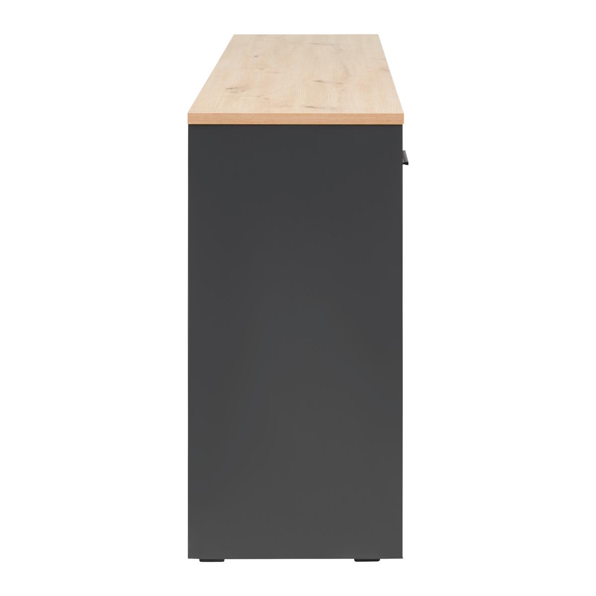 Sideboard Alara Eiche/Anthrazit - Schwarz, MODERN, Holzwerkstoff/Kunststoff (170/87/40cm) - Mömax