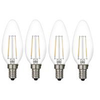 LED-fényforrás 4x4w E14 - átlátszó, Üveg/fém (3,7/9,8cm) - Modern Living