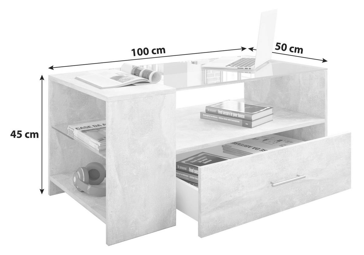 Klubska Miza Tindala, Hrast - barve hrasta/barve medu, Basics, steklo/leseni material (50/100/45cm) - MID.YOU