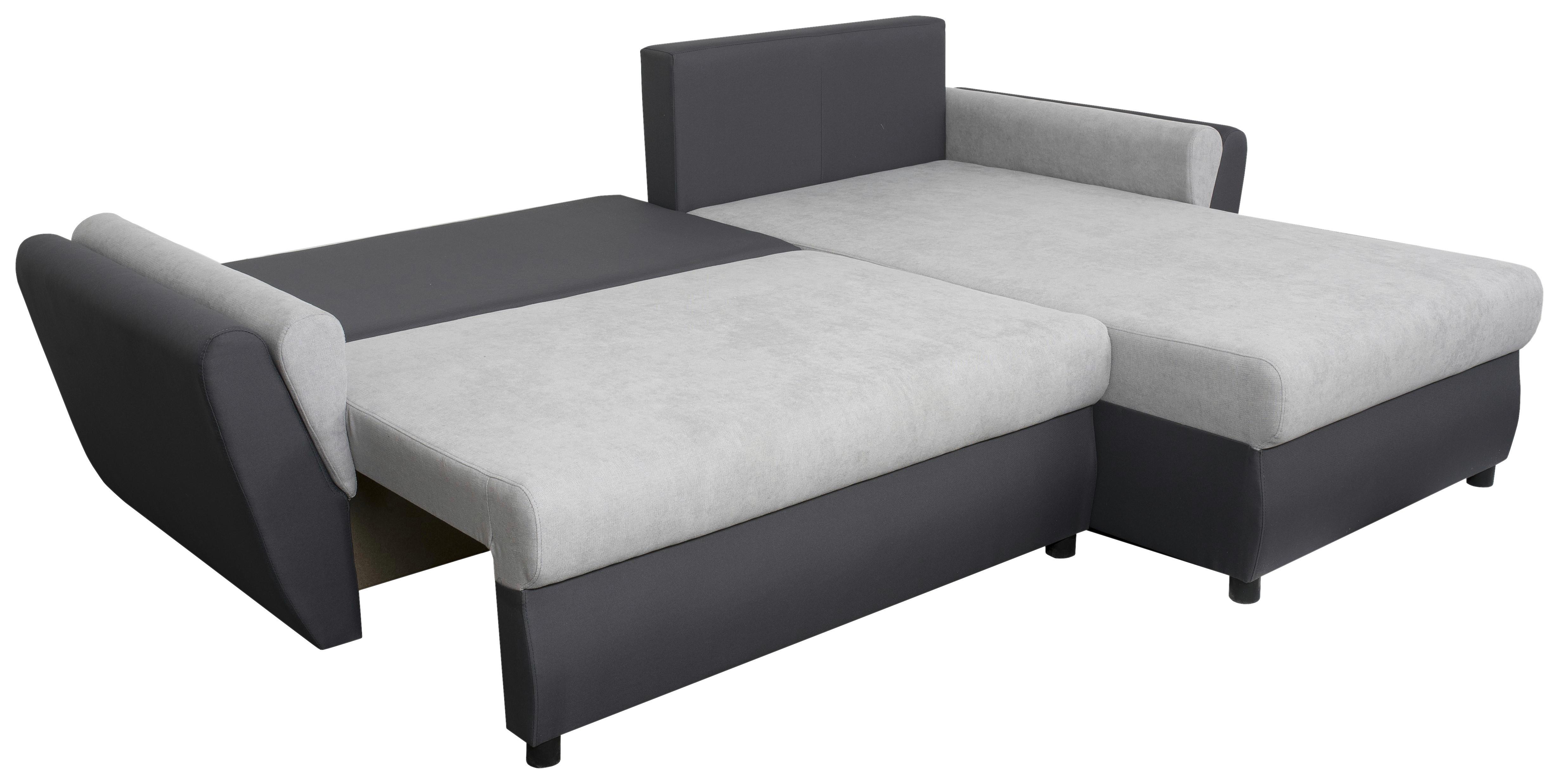 Sedežna Garnitura Lugano 2, Siva, Ležišče, Predal - siva/črna, Konvencionalno, umetna masa/tekstil (229/86/167cm) - Mömax