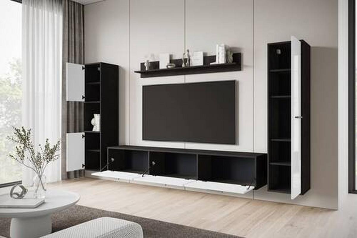 Dnevni Regal Bogota Xl, Antracit, Bela, 4-Delno - siva/bela, Basics, umetna masa/leseni material (240/130/31cm) - MID.YOU