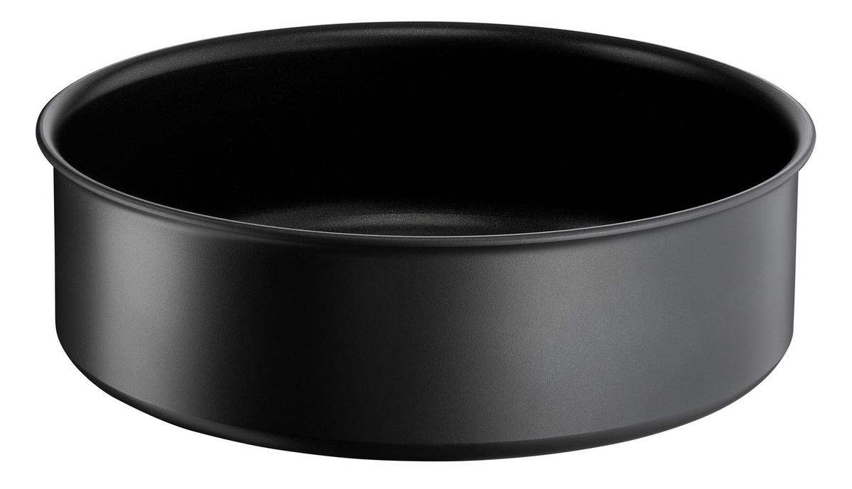 ZESTAW PATELNI L76491 TEFAL - ciemnoszary, Basics, metal/szkło (32,5/32,5/24cm) - Tefal