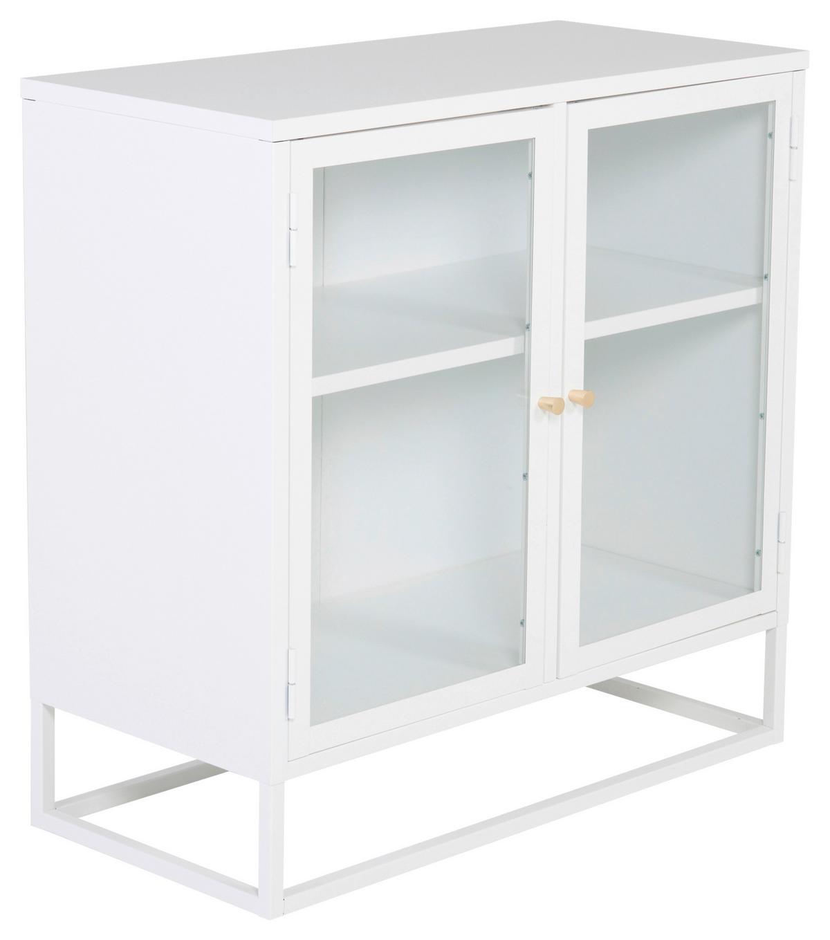 SIDEBOARD BAKAL - Weiß, Design, Glas/Metall (85/85/40cm) - Livetastic