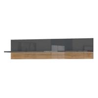 Fali Polc Onyx - diófa színű/antracit, Modern, faalapú anyag (128/35/21cm)