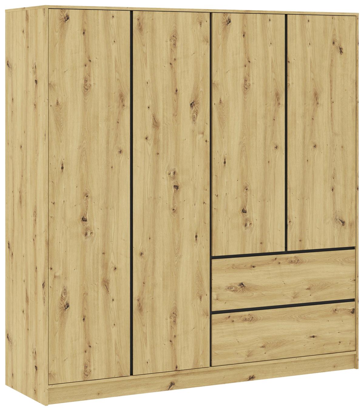 Kleiderschrank Basit Eiche Artisan - Eiche Artisan, KONVENTIONELL, Holzwerkstoff (195/206/57cm) - Mömax