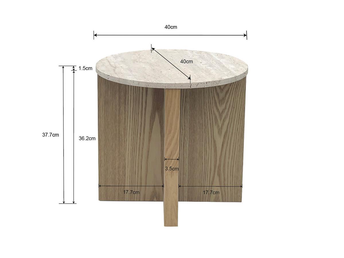 Masă auxiliară MATERA -TREND - culoare natur, Modern, piatră/material pe bază de lemn (40/39cm) - Premium Living
