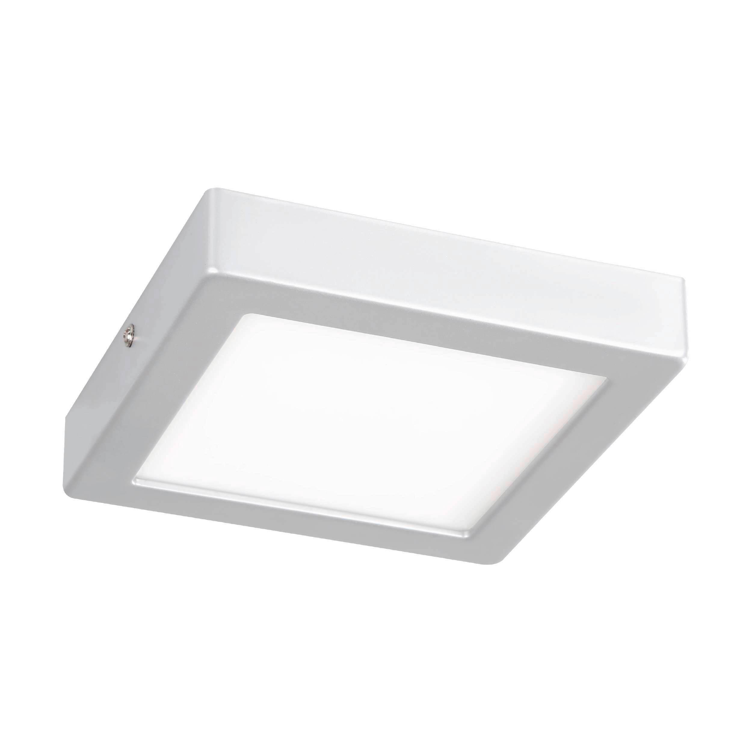 Aufbauleuchte 75603 Idun Weiss - Weiss/Silberfarben, Basics, Kunststoff/Metall (17/17/3cm) - Eglo