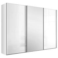 Schwebetürenschrank Lumos Weiß - Alufarben/Weiß, KONVENTIONELL, Glas/Holzwerkstoff (249/222/68cm) - Based
