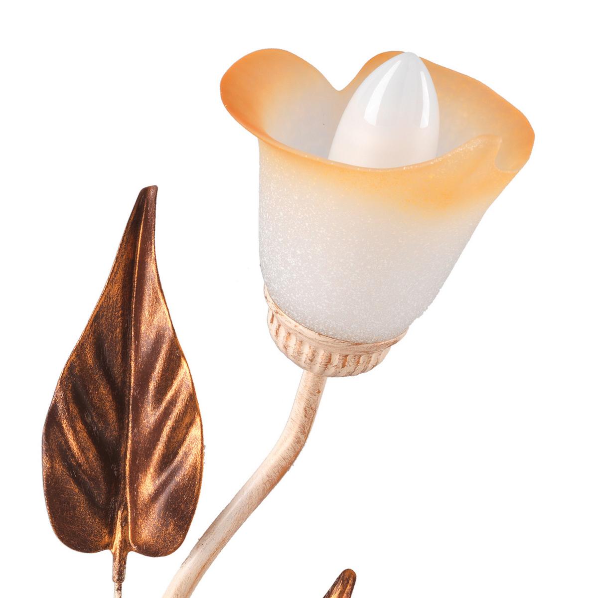 Deckenleuchte Vanda Weiß/Beige max. 6 Watt - Beige/Weiß, ROMANTIK / LANDHAUS, Glas/Metall (60/23/26cm)