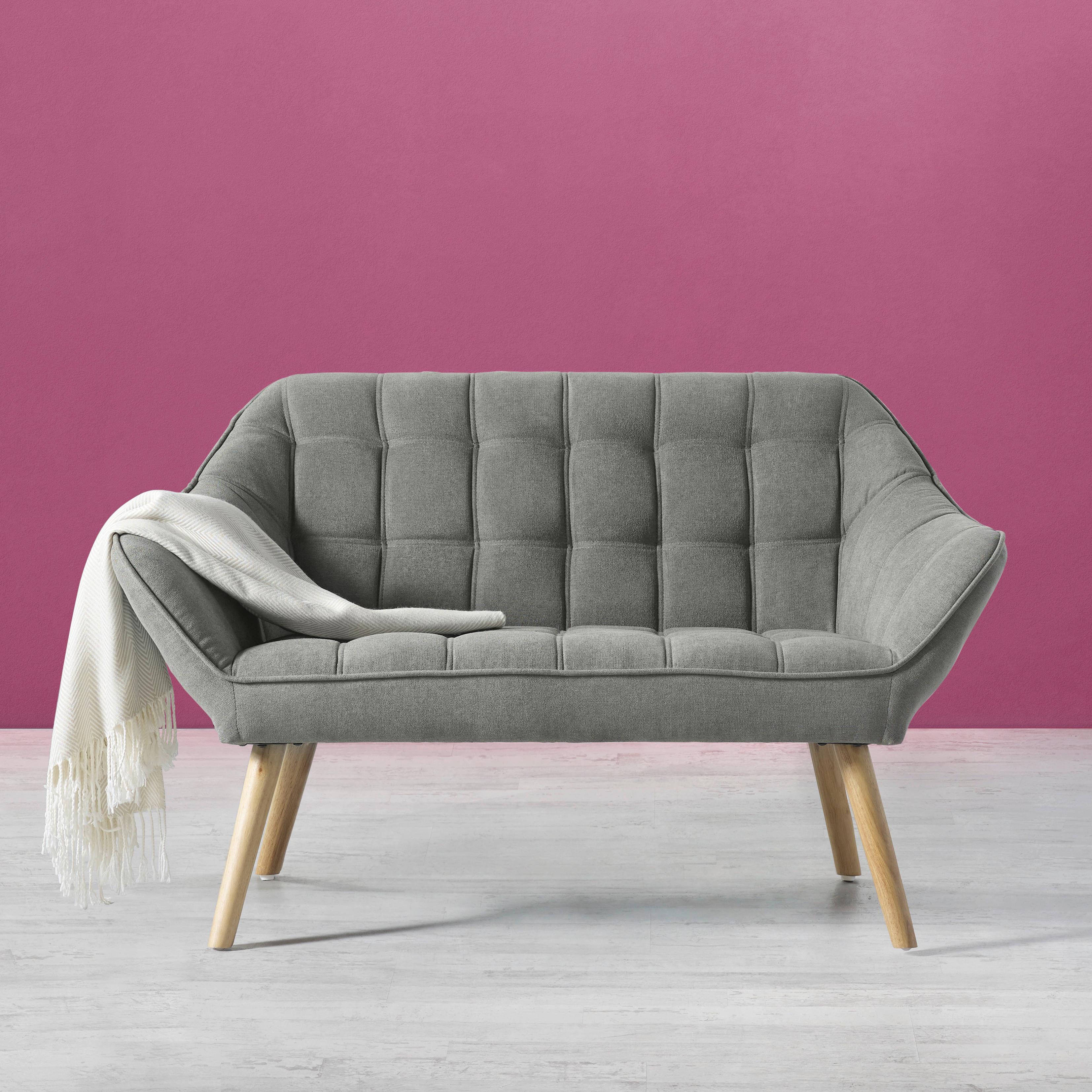 Sofa in Grau "Monique" - Grau, Modern, Holz/Textil (127/76/74,5cm) - Bessagi Home