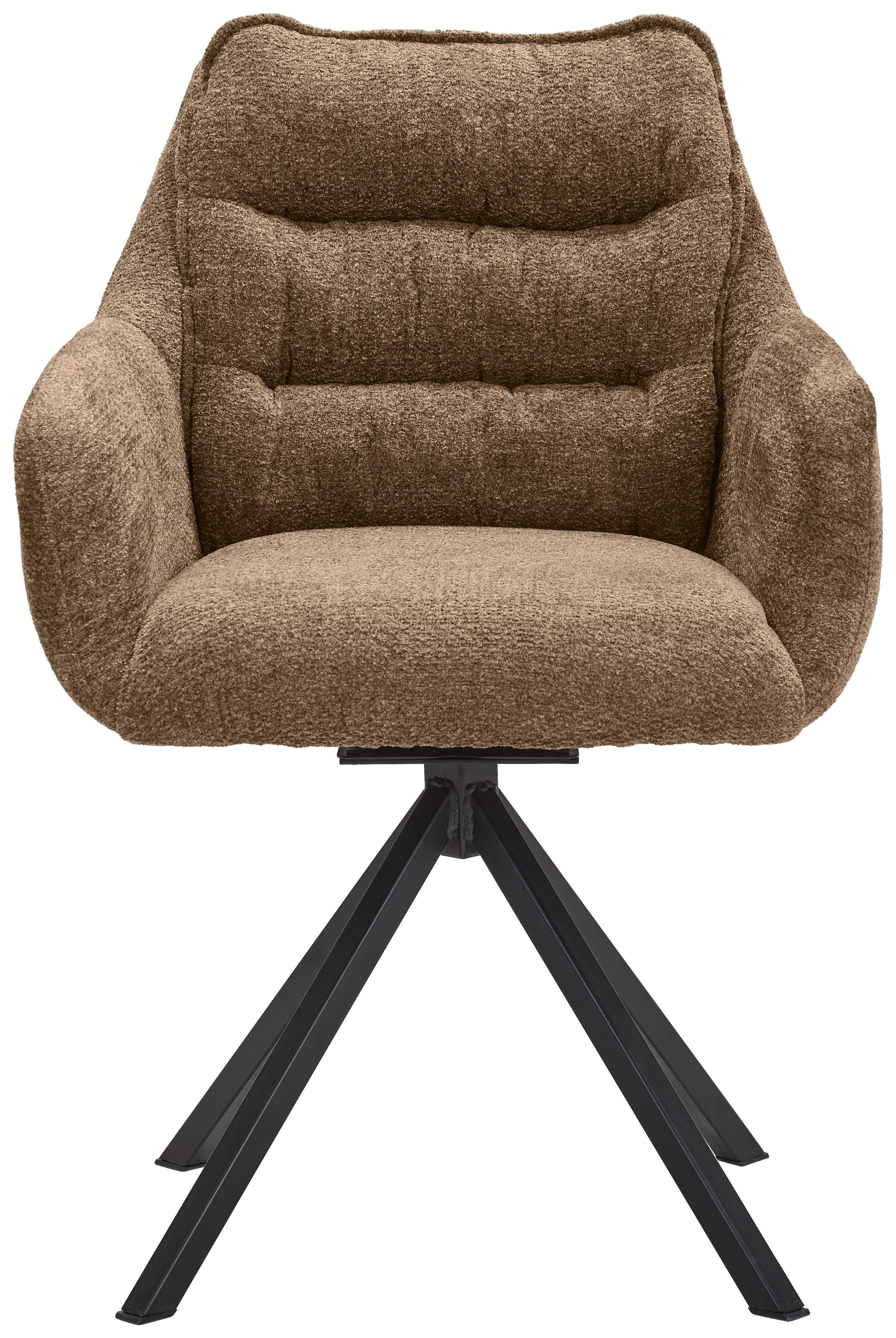 KRZESŁO Z PODŁOKIETNIKAMI COMO - czarny/brązowy, Konventionell, metal/tkanina (59/86/69,5cm) - Linea Natura