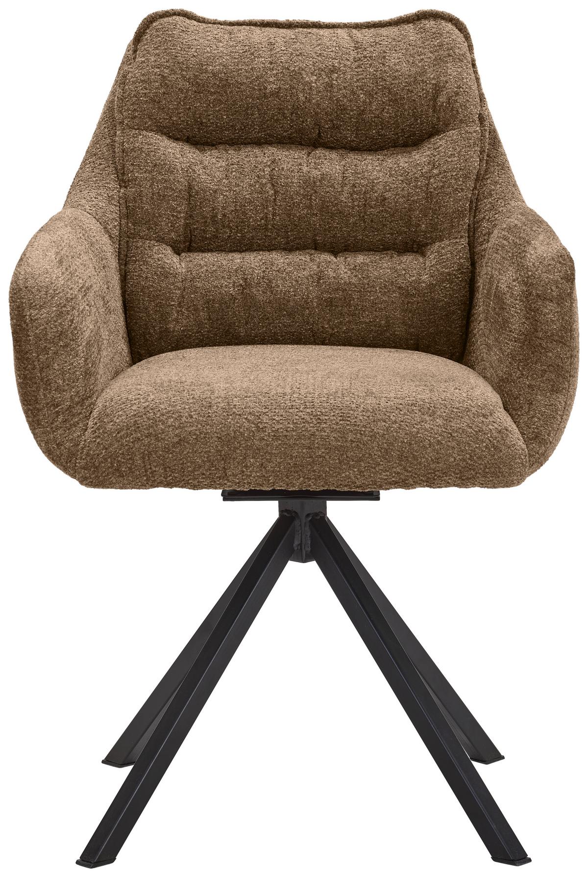 KRZESŁO Z PODŁOKIETNIKAMI COMO - czarny/brązowy, Konventionell, metal/tkanina (59/86/69,5cm) - Linea Natura