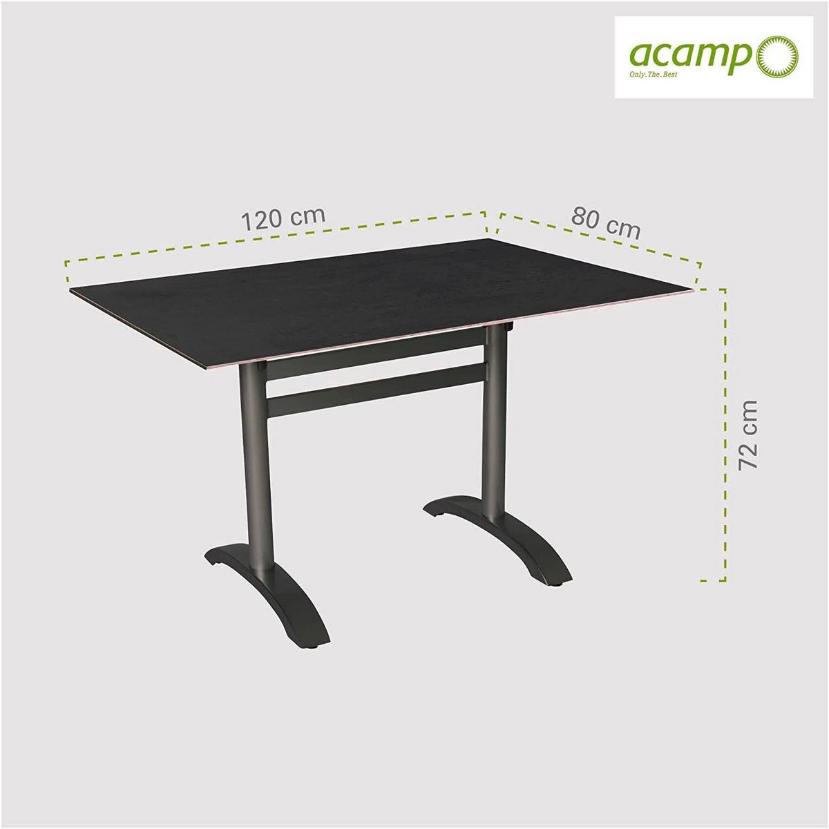 Vrtna Zložljiva Miza Acaplan - siva/antracit, Basics, kovina/leseni material (120/80/72cm) - Gardenson