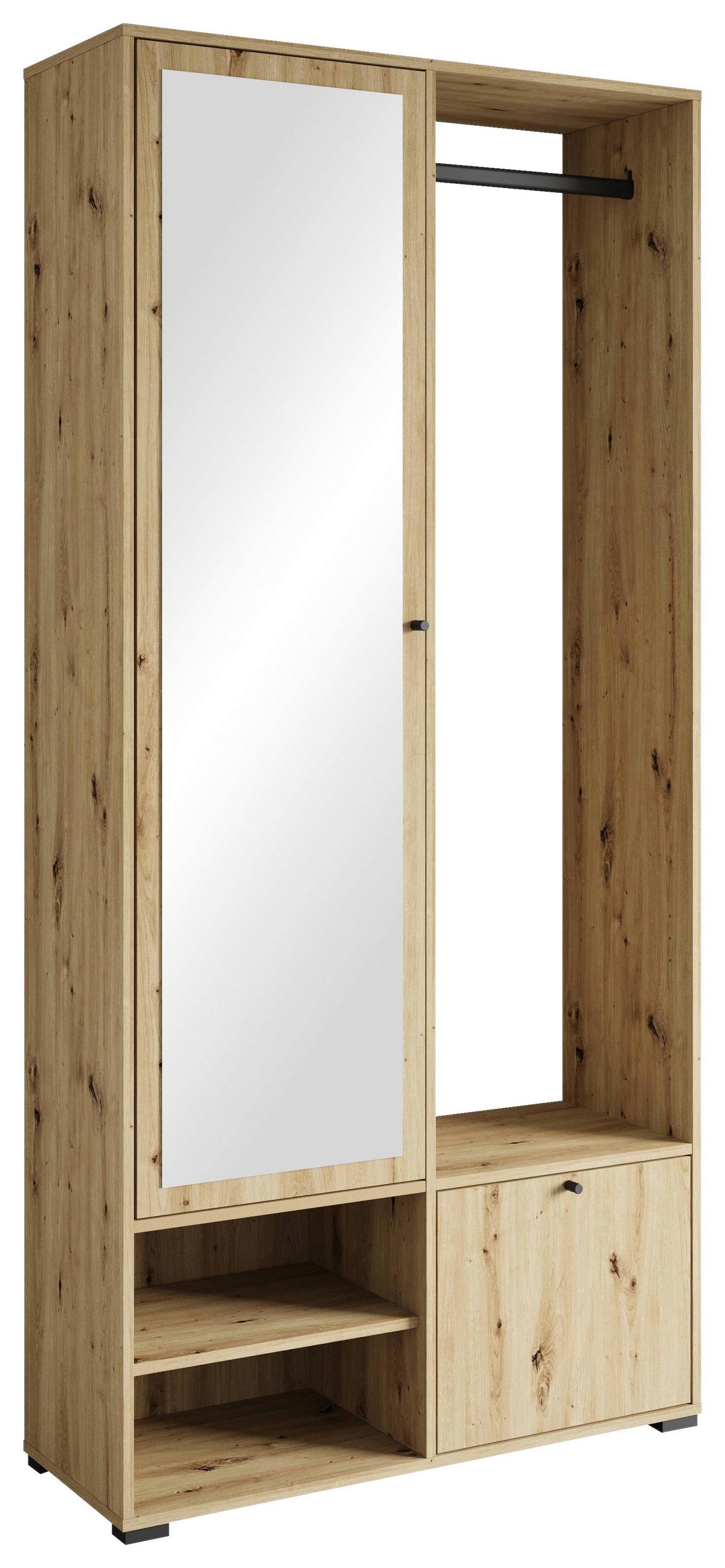 Garderobe Dino ca. 90x190 cm Eiche Artisan - Eiche Artisan, Trend, Holzwerkstoff (90/190/33cm) - MID.YOU