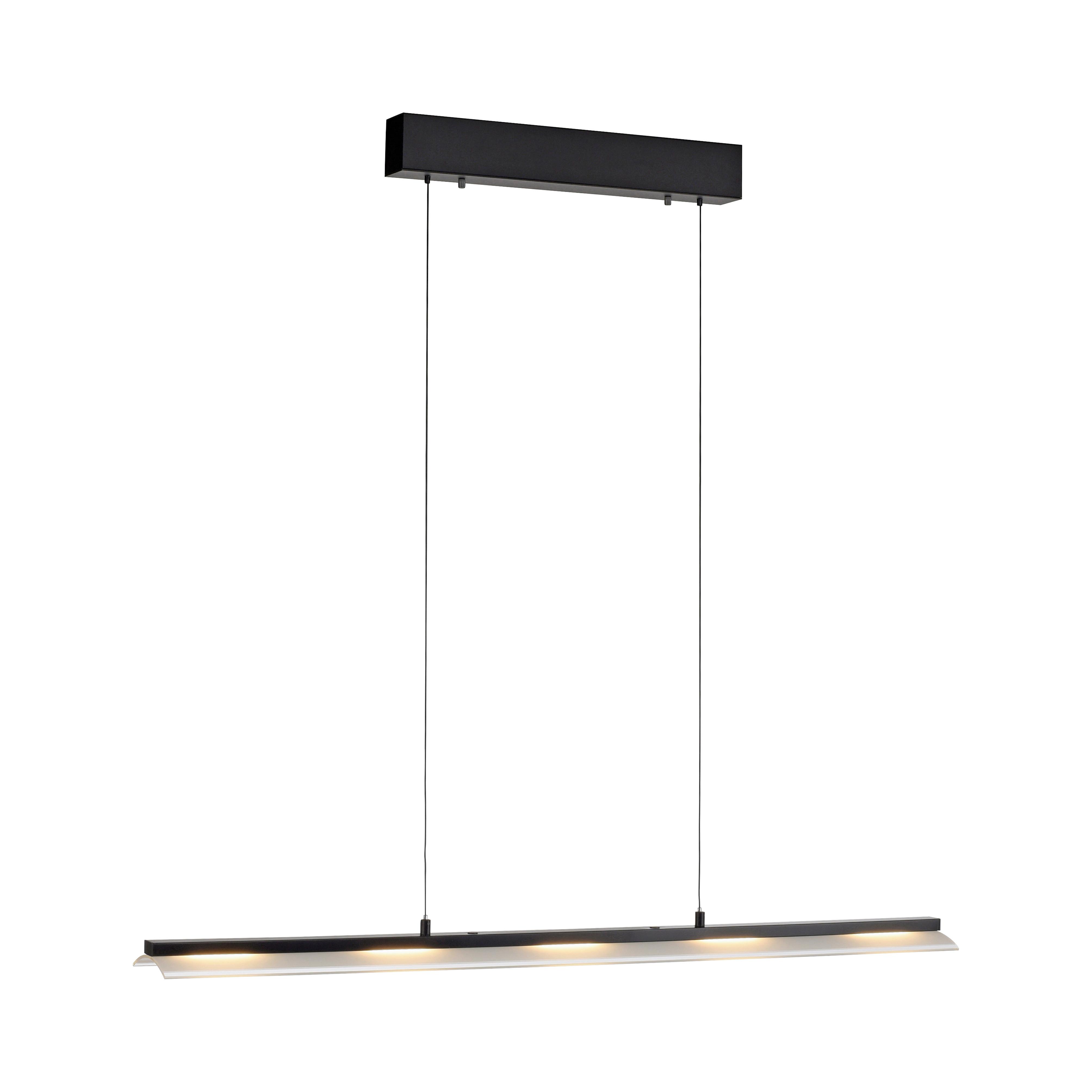 LAMPA WISZĄCA LED L12288-18 NELE - czarny, Design, tworzywo sztuczne/metal (100/12/150cm)