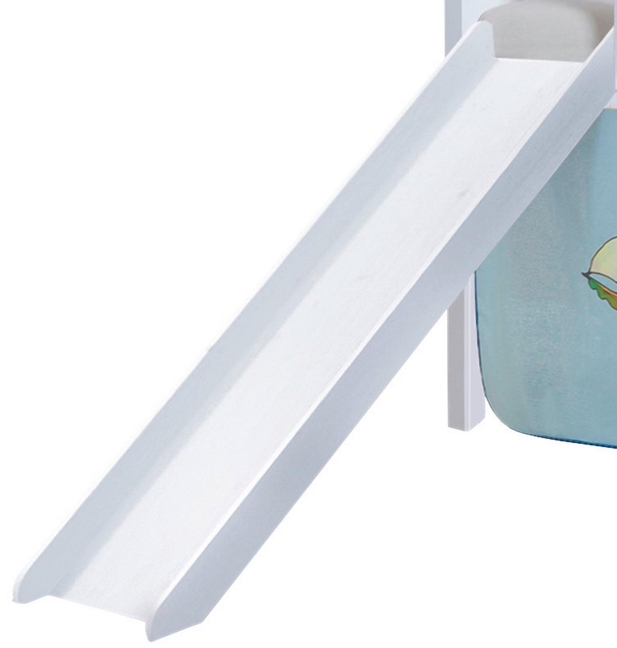 Spielbett "Manuel",aus Kiefer, blau/weiß - Blau/Weiß, Natur, Holz (90/200cm) - MID.YOU