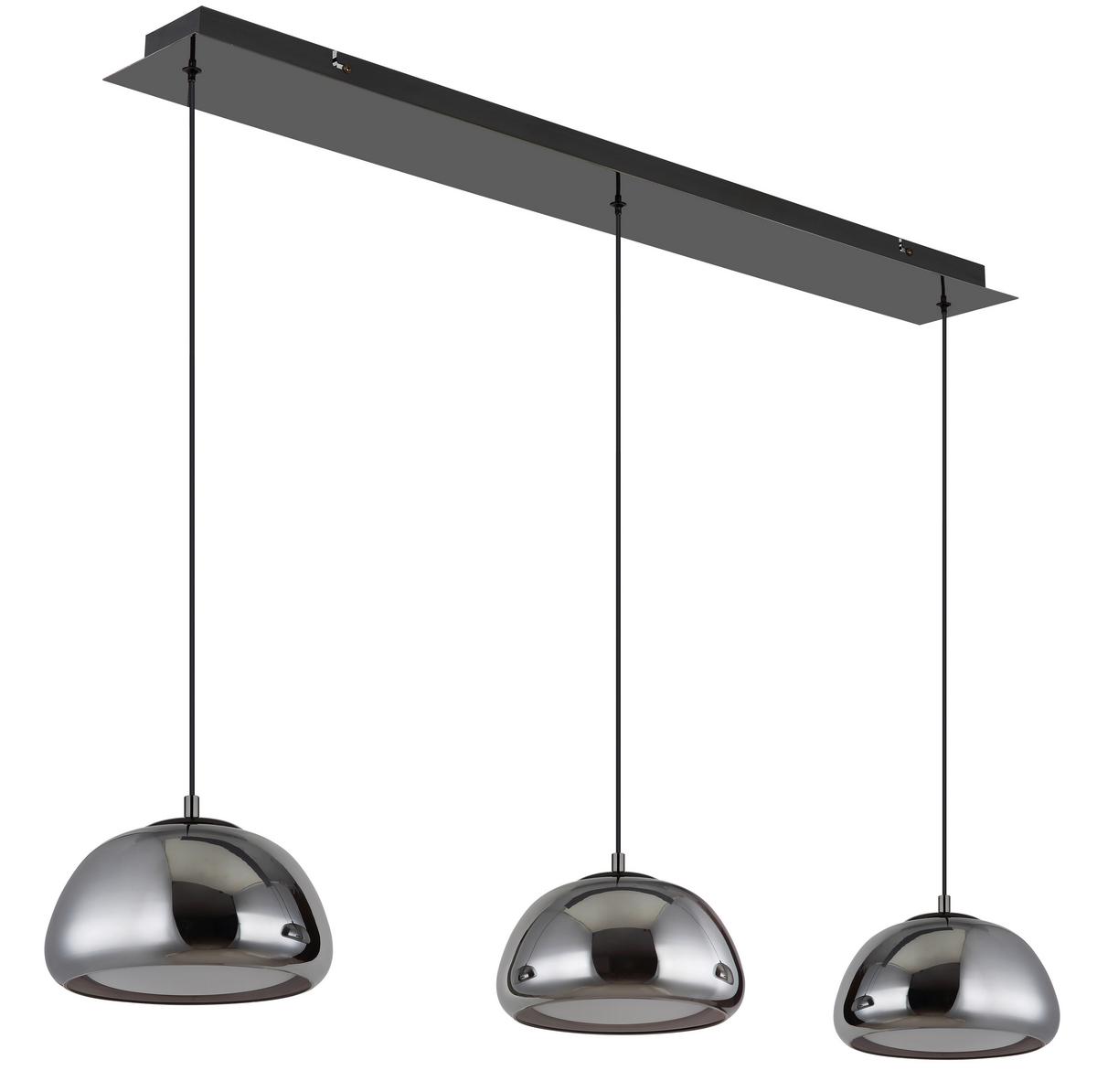 Led Viseća Svjetiljka Avila - bijela/siva, Design, staklo/metal (117/25/120cm) - Globo