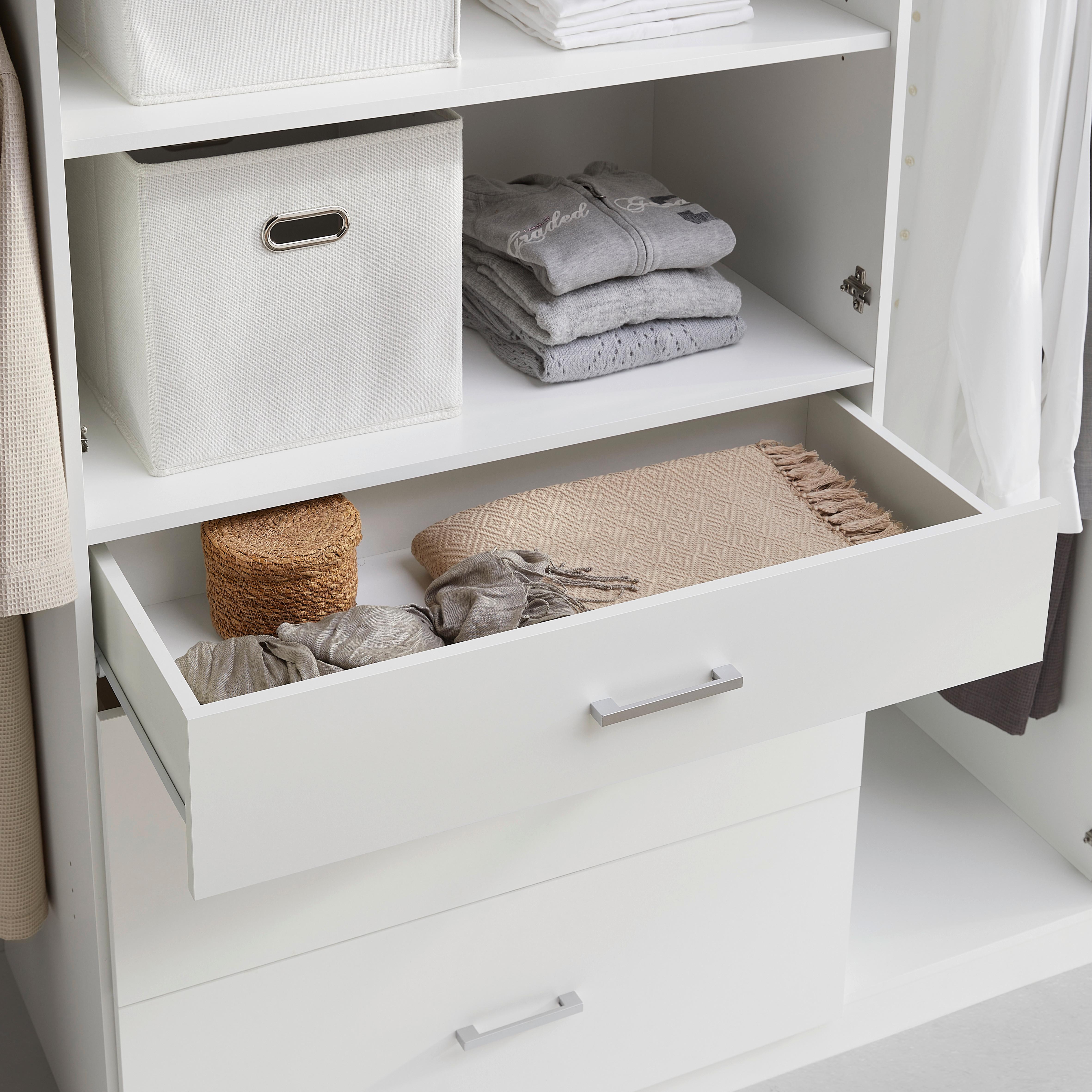 GARDEROB MED GÅNGJÄRNSDÖRRAR LASSE 4T/2SP -EXKLUSIV- - vit/grå, Klassisk, trämaterial/plast (180/196,5/55cm) - Mömax