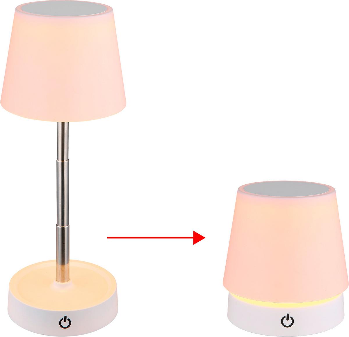 Namizna Led-svetilka Carlos, S Sijalko - barve kroma/bela, Konvencionalno, kovina/umetna masa (10,6/10,5-28cm) - Globo