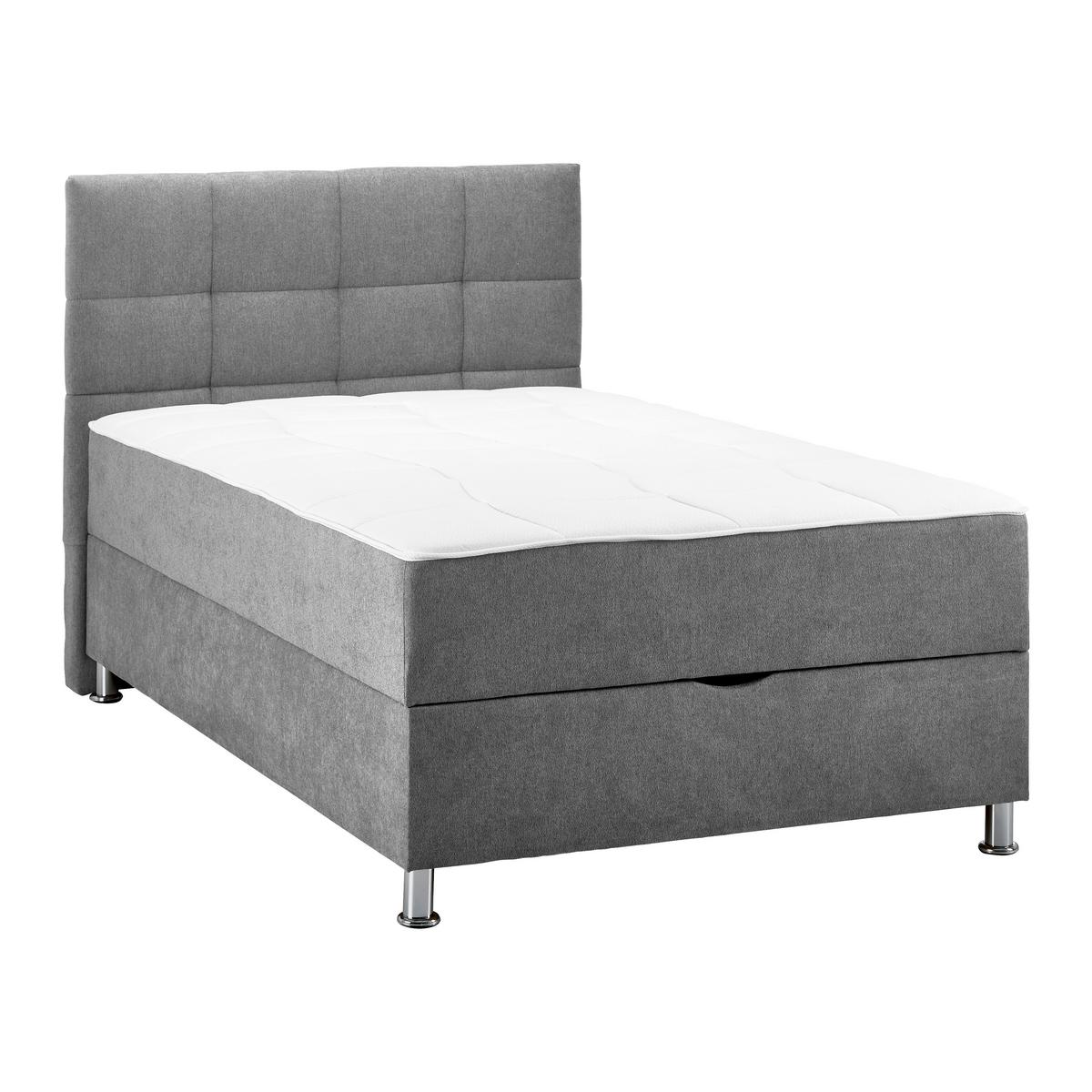 Box Krevet Oviedo - siva/boje kroma, Konvencionalno, tekstil (120/200cm) - Based