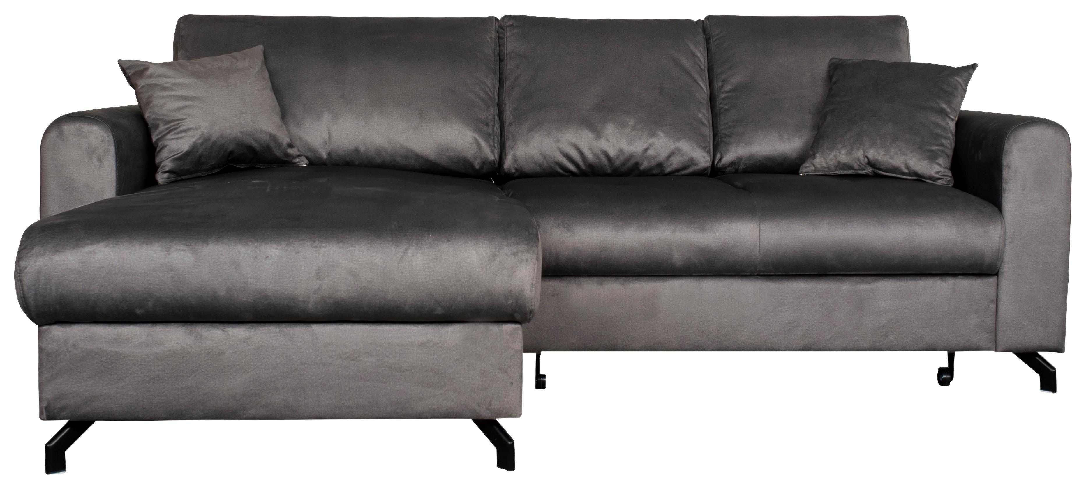 Sjedeća Garnitura Lille - siva/crna, Modern, tekstil/metal (232/110/156cm) - Based