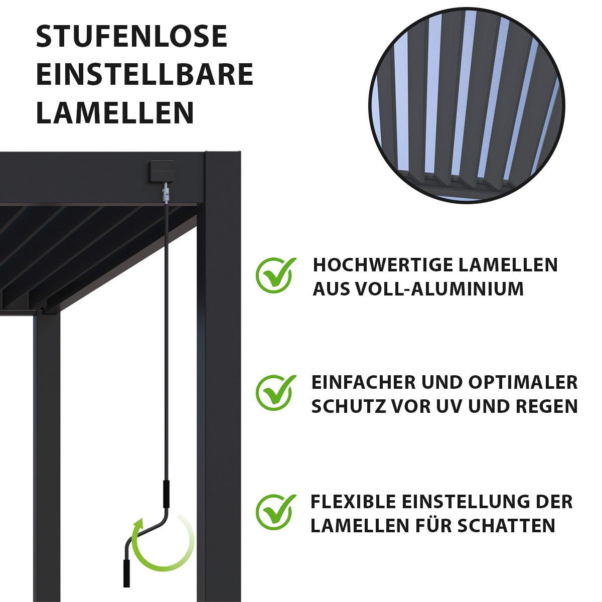 PERGOLA DELUXE 3X6M ANTHRAZIT - Anthrazit, Basics, Metall (600/255/300cm) - Gardenson