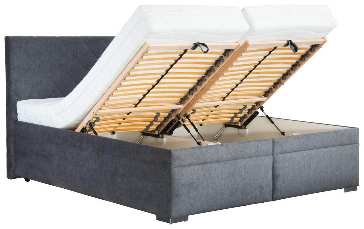 Tapecirani Krevet Klara - siva/tamno siva, Moderno, drvo/tekstil (180/200cm)