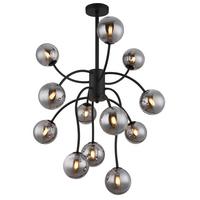 Led Stropna Svjetiljka Riha - crna, Design, staklo/metal (62/93cm) - Globo