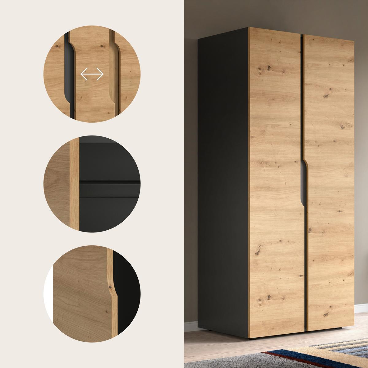 Drehtürenschrank ANGA Weiß - Weiß, MODERN, Holzwerkstoff (80/180/51cm) - MID.YOU