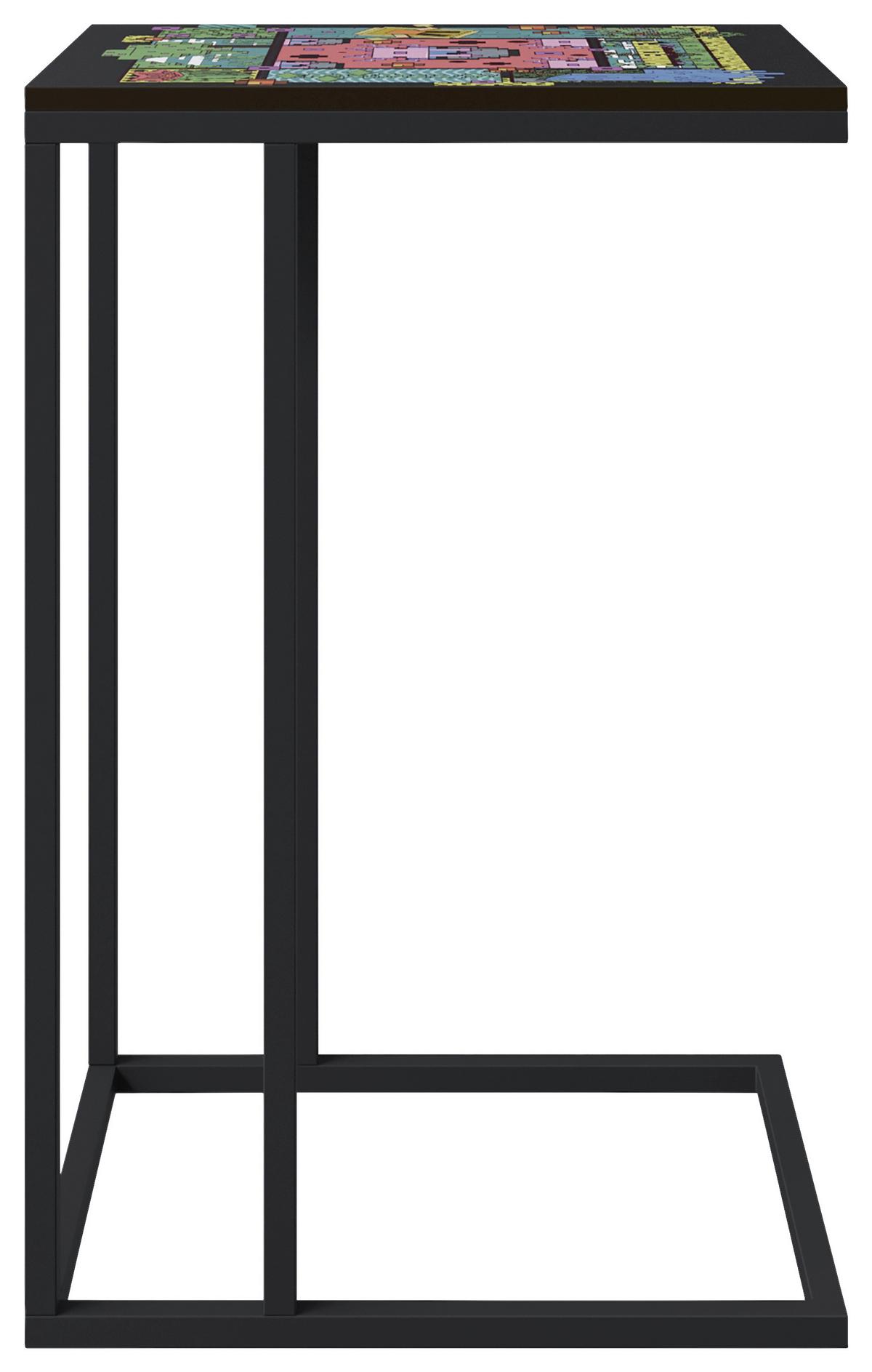 Beistelltisch Minecraft ca. 40x29x60 cm Schwarz - Schwarz, MODERN, Holzwerkstoff/Metall (40/29/60cm) - Minecraft