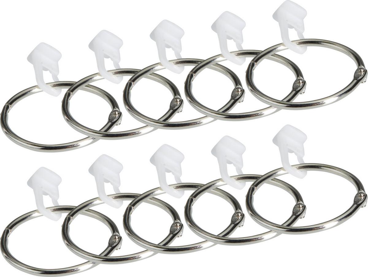 Vorhangschienenzubehör Gabi in Chromfarben - Chromfarben/Weiß, Kunststoff/Metall (4cm) - Modern Living