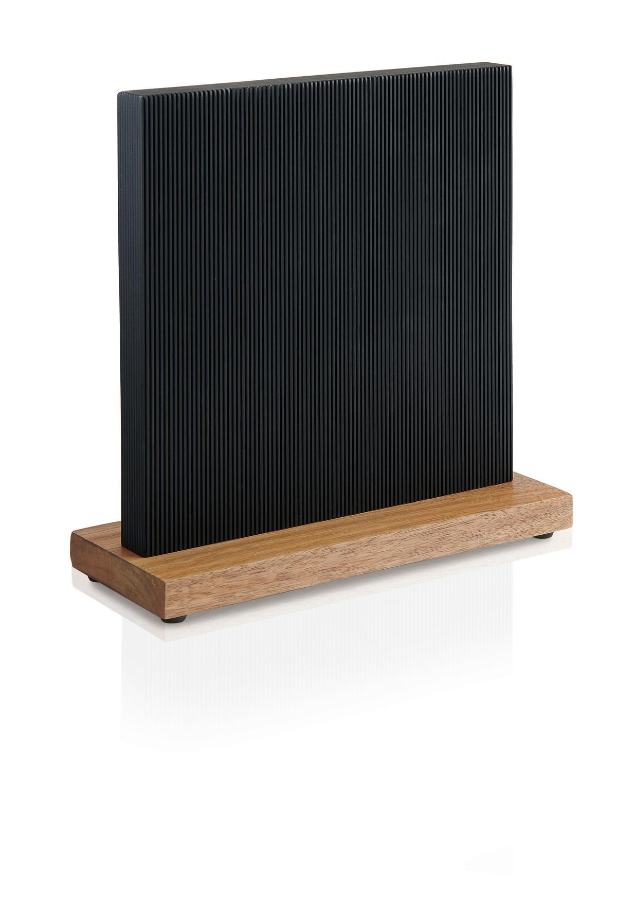 Messerblock Johannes in Akazie/Kiefer - Schwarz/Akaziefarben, Modern, Holz (24/23,3/9,5cm) - Modern Living