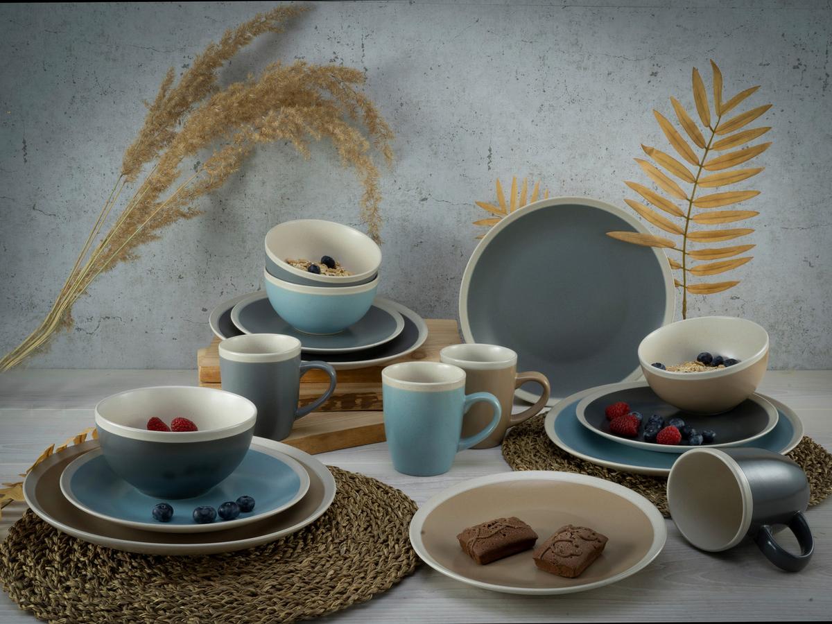 Kombiservice Nordic Living in Multicolor, 16-teilig - Multicolor, KONVENTIONELL, Keramik (38,5/30,5/32,5cm) - Creatable