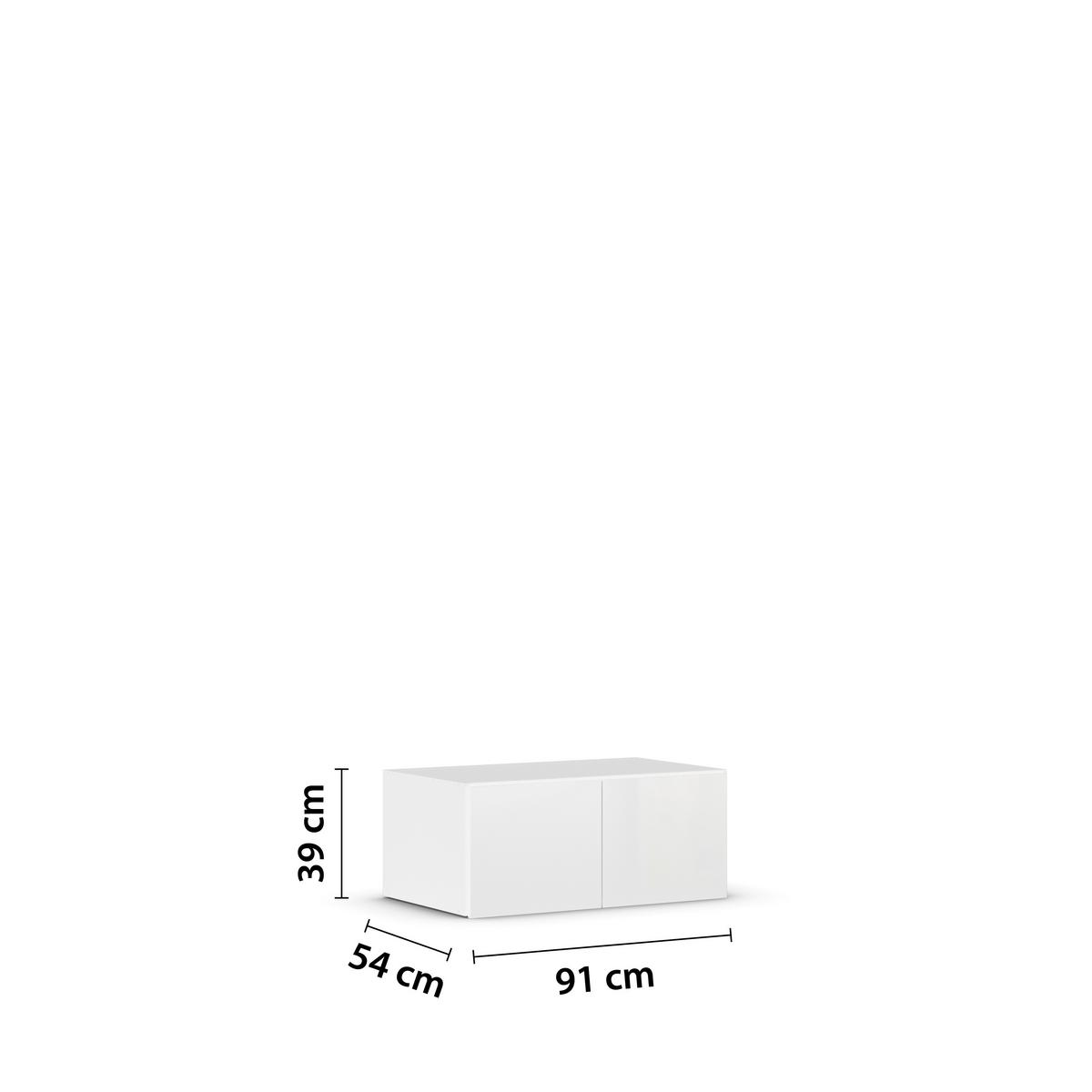 Nastavak Ormara Max - bijela/bijela visoki sjaj, Konvencionalno, drvni materijal (91/39/54cm) - Modern Living