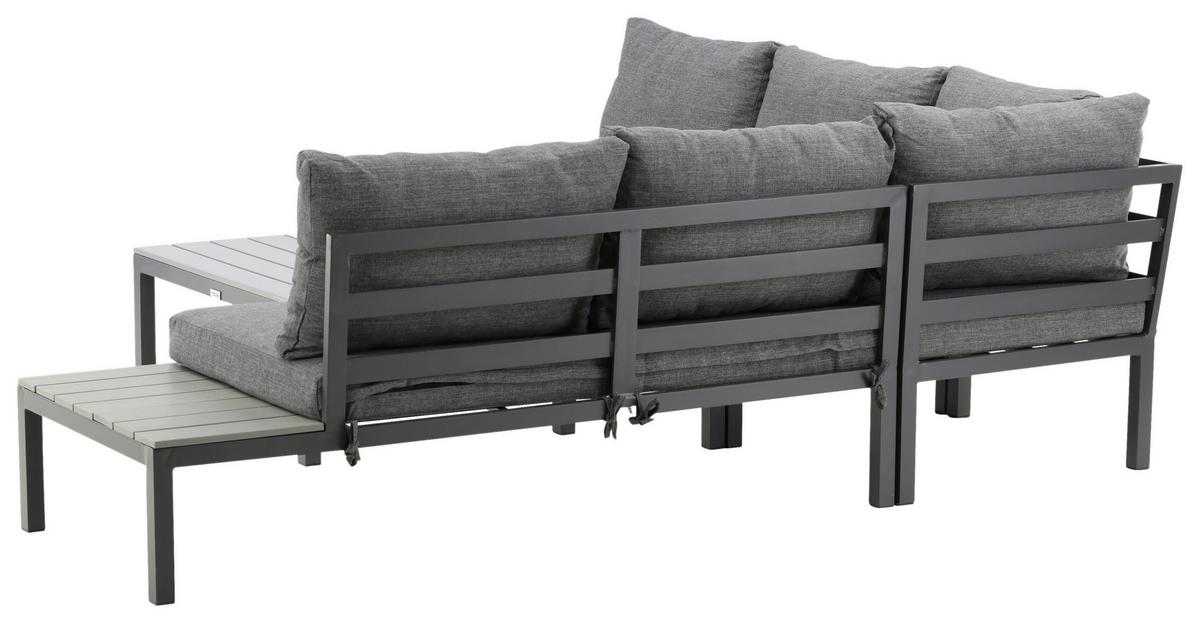 Loungegarnitur Odense ca. 133x167 cm Schwarz - Schwarz, KONVENTIONELL, Metall (133/167cm) - Gardenson
